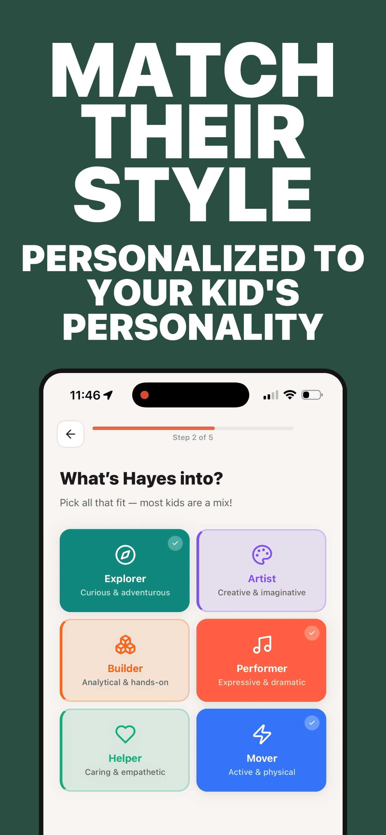 KidWin — personalized to your kid's personality